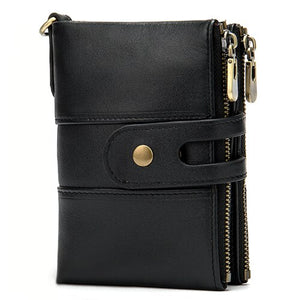 8599-2A4black - WESTAL men's wallet genuine leather purse for men credit card holder woman cluth bag brand luxury couple wallet short slim fold