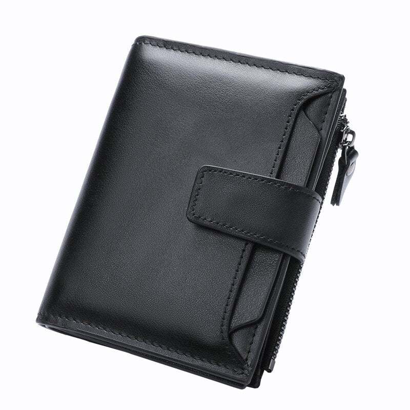 Default Title - BAQI Brand Men Wallets Genuine Leather Cow Leather High Quality Coin Purse 2019 Fashion Card Holder Man Zipper Wallets Short