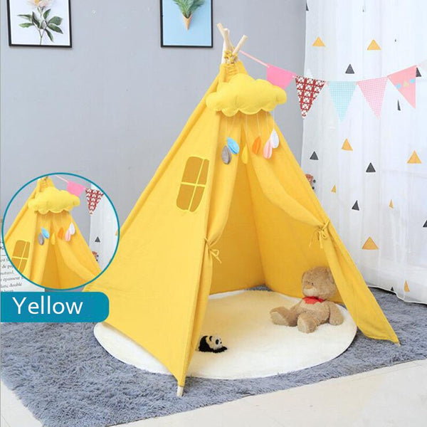 WHITE / 110x110x110cm - Children's Dry Pool Toys Tent Baby Foldable Indian Style Teepee Play Game House Wigwam As Kids Gift Room Decor Photography Props