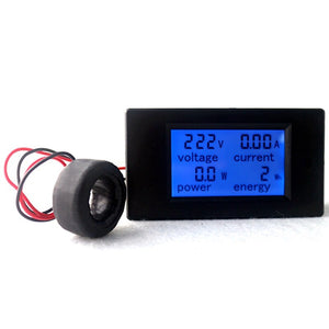 Round Coil - AC 80-260V/100A Volt Amp Meter AC Multi function Voltage Ampere Power Energy Tester with Current Transformer