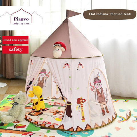 [variant_title] - NEW Indiana Castle Indoor Game House Princess Toy Children's Baby Toy Tent Castle Villa  Foldable Play Tents Toys for Children