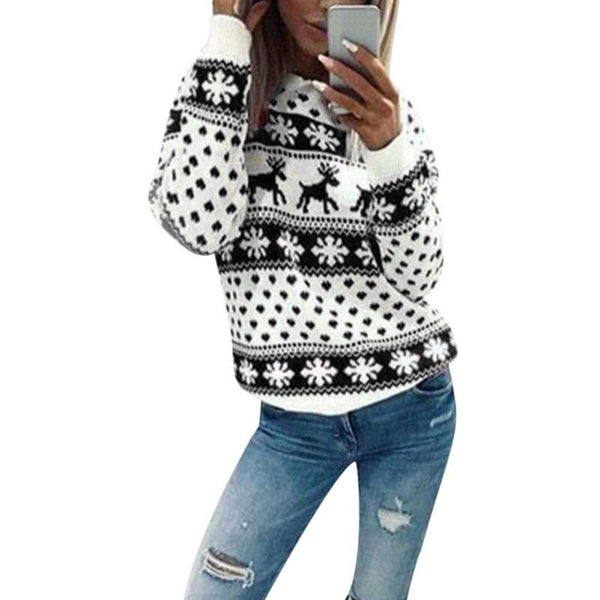 Women Jumper Sweater Pullover Tops Coat Christmas Winter Female Girl Warm Brief Sweaters Clothing