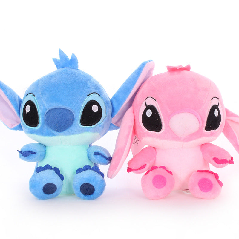 Default Title - 2pcs 18cm High quanlity Stitch Plush Toys for kids Stuffed animals Anime Lilo and Stitch creative Valentine's Day birthday gifts (blue and pink 20cm)