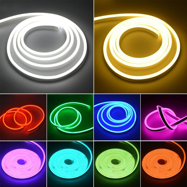 [variant_title] - 220V Neon Light Strip Flexible Outdoor Christmas Holiday Fairy LED Strip Rope Tube SMD 2835 120LEDs/M Strip Lamp With EU Power