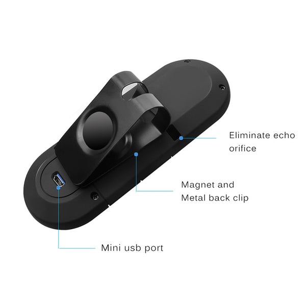 [variant_title] - ANLUD Bluetooth Handsfree Car Kit Wireless Bluetooth Speaker Phone MP3 Music Player Sun Visor Clip Speakerphone with Car Charger