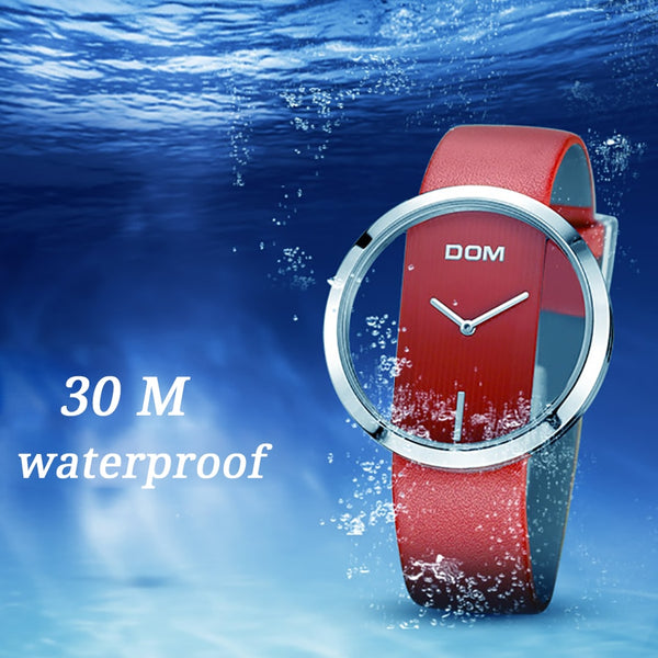 [variant_title] - DOM Watch Women luxury Fashion Casual 30 m waterproof quartz watches genuine leather strap sport Ladies elegant wrist watch girl