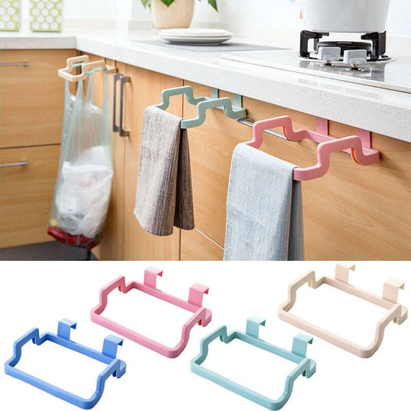 [variant_title] - Plastic Hanging Trash Garbage Bag Stand Dishcloth Holder Cupboard Cabinet Hanger Door Back Towel Storage Rack Simple Waste Bag