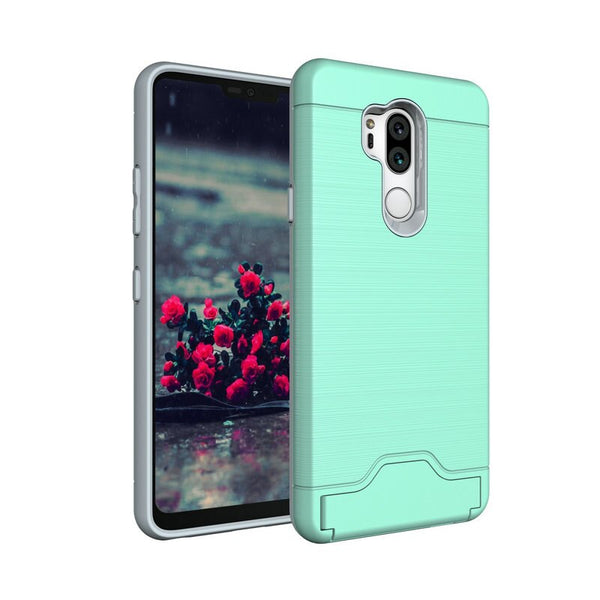 Green / for LG G7 ThinQ G710 - Stand Case for LG G7 ThinQ G710 Kickstand Hard Fitted Celular With Card Holder Covers Phone Bags Cases for LG G7 G 7 ZGAR Coque