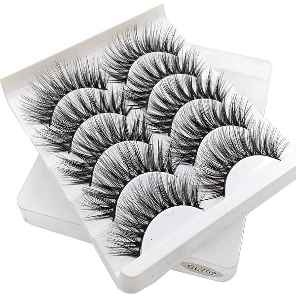 GL702 - SEXYSHEEP 5Pairs 3D Mink Hair False Eyelashes Natural/Thick Long Eye Lashes Wispy Makeup Beauty Extension Tools