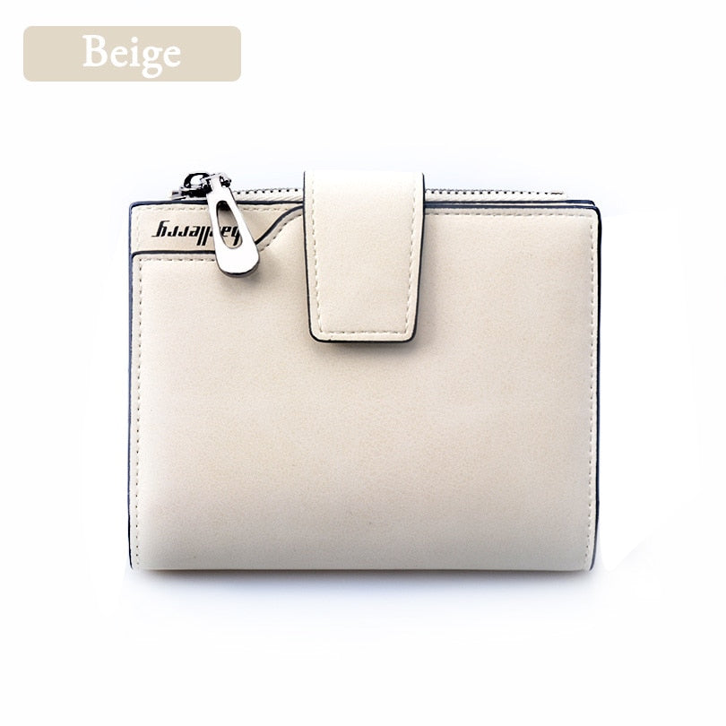 Beige - Wallet Women Vintage Fashion Top Quality Small Wallet Leather Purse Female  Money Bag Small Zipper Coin Pocket Brand Hot !!