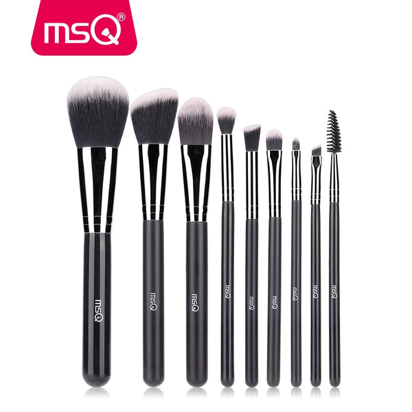 [variant_title] - MSQ 9pcs Makeup Brushes Set Cosmetics Powder Blush Eyeshadow pincel maquiagem Make Up Brushes With Cloth Pouch (STQH09B)
