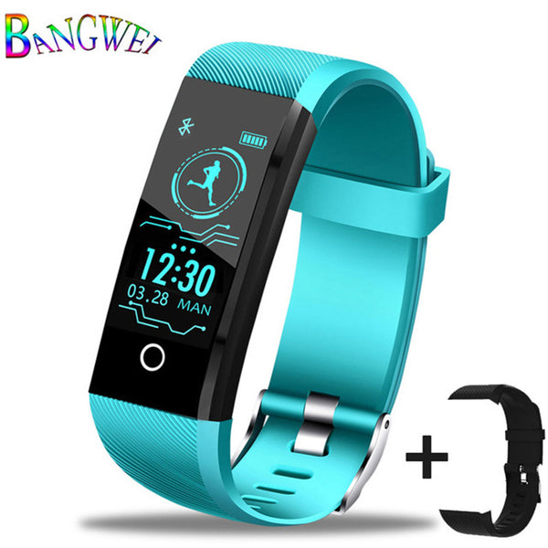 Light blue band - 2019New Smartwatch Men Fitness Tracker Pedometer Sport Watch Blood Pressure Heart Rate Monitor Women Smart Watch for ios Android