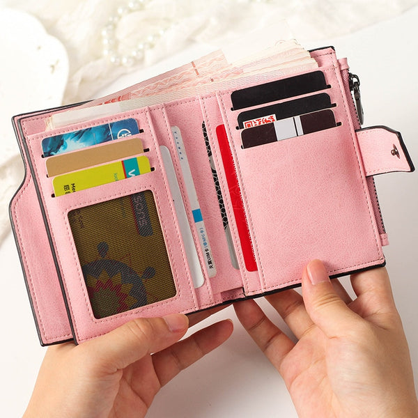 [variant_title] - Wallet Women PU 2019 Credit Card Holder Zipper Wallet Short Coin Purse For Cards Purse Portefeuille Zip Card Short Clutch Money