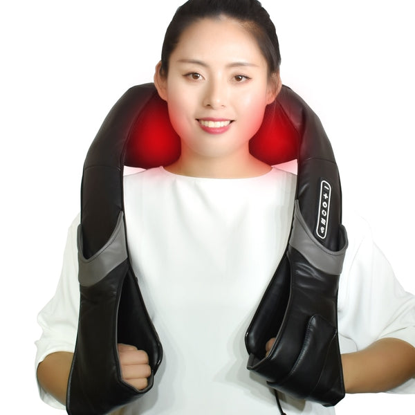 [variant_title] - Electric Neck Roller Massager for Back Pain Shiatsu Infrared lamp Massage Pillow  Gua Sha Products Body Health Care Relaxation