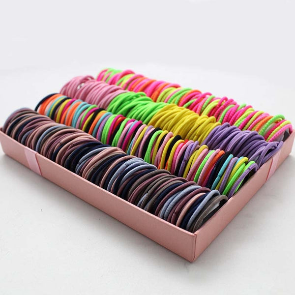 [variant_title] - 100pcs/lot 3CM Hair Accessories girls Rubber bands Scrunchy Elastic Hair Bands kids baby Headband decorations ties Gum for hair