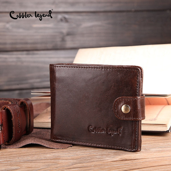 [variant_title] - Cobbler Legend Real Cowhide Leather Bifold Clutch Genuine Leather Men's Short Wallets Coin Purses Male ID Credit Cards Holder
