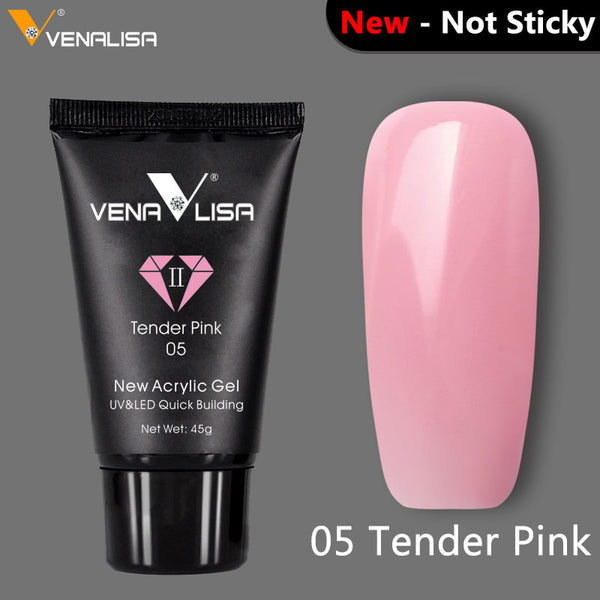 05 Tender pink New - VENALISA Poly Gel Kits Nail Art French Nail Art Clear Camouflage Color Nail Tip Form Crystal UV Gel Polygel Slice Brush Nail Gel