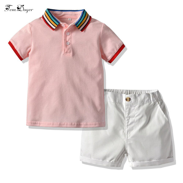 d / 2T - Tem Doger Boy Clothing Set 2019 Summer Kids Boys Clothes Suit Shorts Sleeve Tops+Shorts 2PCS Outfits Children Casual Tracksuit