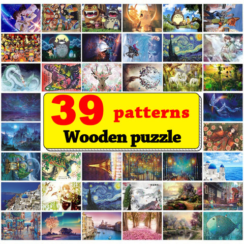 [variant_title] - jigsaw picture puzzles 1000 pieces educational wooden toys for adults children kids games