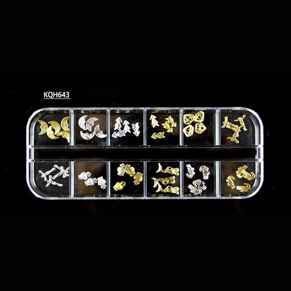 KQH643 - New Multi-size Nail Rhinestones 3D Crystal AB Clear Nail Stones Gems Pearl DIY Nail Art Decorations Gold Silver Rivet Rhinestone