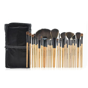 Default Title - Natural 32pcs Professional Soft Cosmetic Eyebrow EyeShadow Makeup Brush Pouch Bag Case New (Black)
