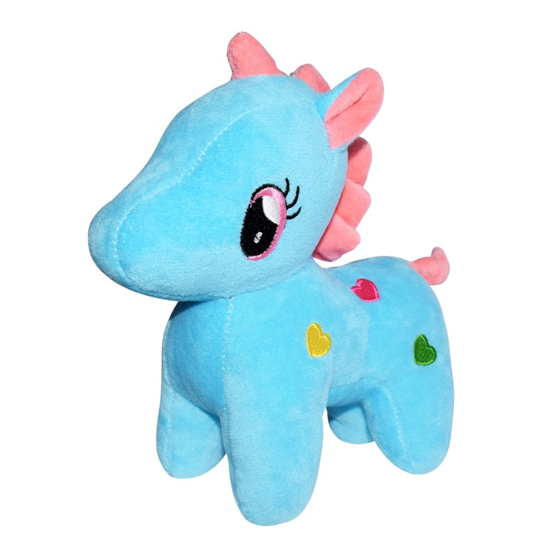 20cm blue - 20/22cm Cute Unicorn Plush Toy Soft Doll Unicorns Stuffed Animal Unicorn Cuddle Appease Sleeping Pillow Gift for Children