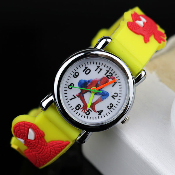 Yellow no Flashlight - 2019 Spiderman Children Watches Cartoon Electronic Colorful Light Source Child Watch Boys Birthday Party Kids Gift Clock Wrist