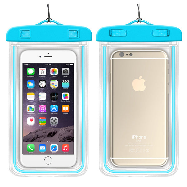 Blue - Waterproof Mobile Phone Case For iPhone X Xs Max Xr 8 7 Samsung S9 Clear PVC Sealed Underwater Cell Smart Phone Dry Pouch Cover