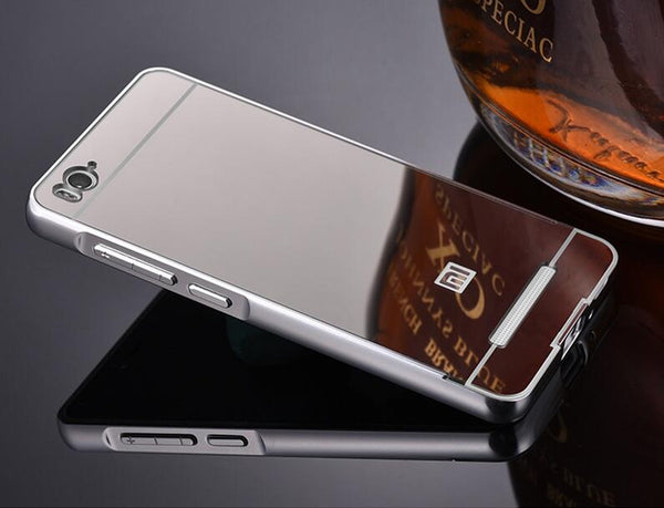 Silver / For Xiaomi 4i 4c - For Xiaomi Mi 4c Case Luxury Mirror PC Back Cover For Xiaomi Mi 4c 4i Metal Aluminium Bumper Case For Xiaomi Mi4c 5.0" Phone Bag