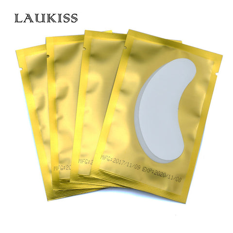 [variant_title] - 25/50/100 pairs/lot Patches for Eyelash Extension Golden Under Eye Pads Individual Eye Lash Non-woven Makeup Eyelashes Extension