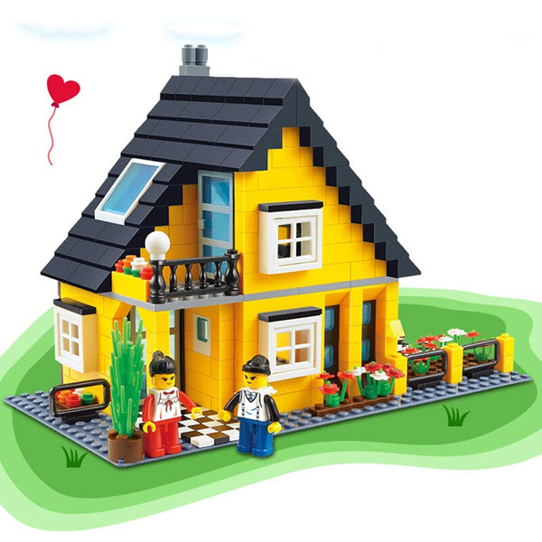 [variant_title] - City Architecture Villa Cottage Model Beach Hut Modular Home House Village Building Blocks Compatible Legoingly Friends Toy Gift