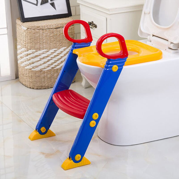 [variant_title] - Baby Potty Training Seat Children's Potty with Adjustable Ladder Infant Baby Toilet Seat Toilet Training Folding Seat