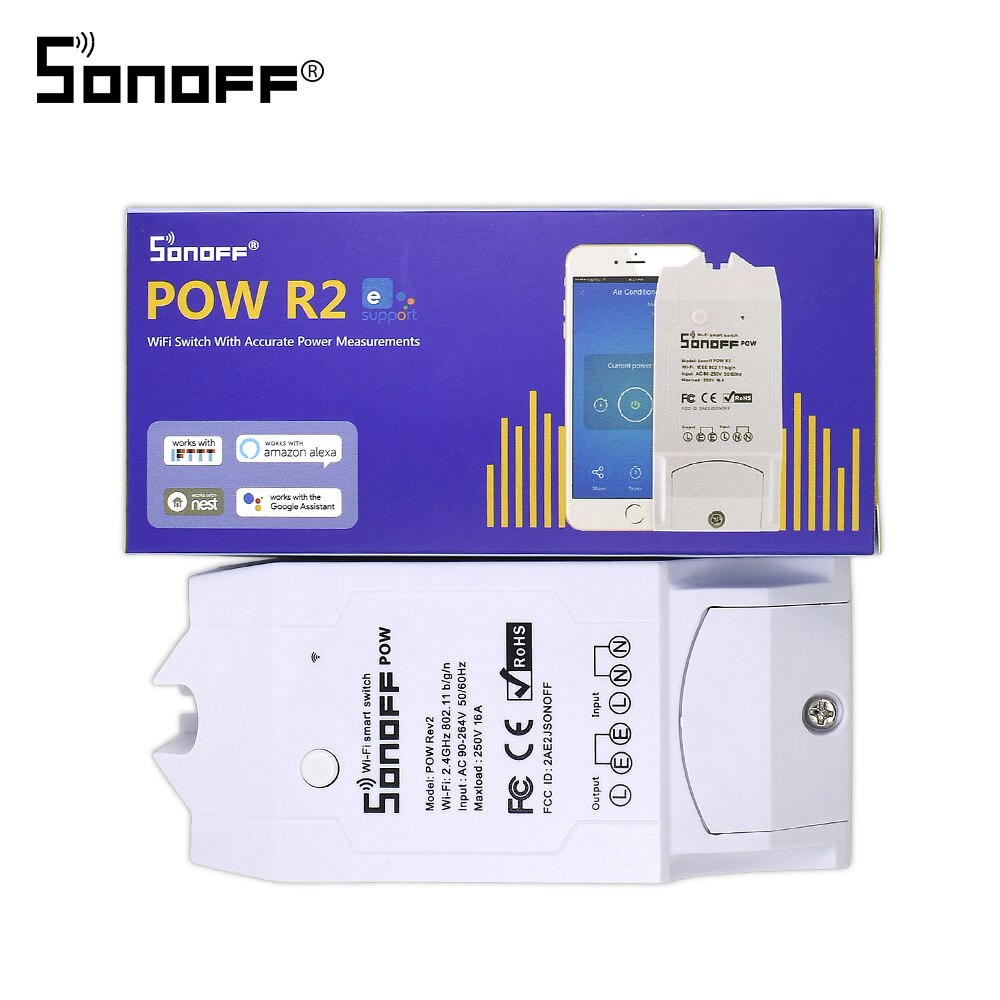 Default Title - Itead Sonoff Pow R2 Consumption Wireless Wifi wi-fi Switch Relay Module 16A DIY Timing Smart Home Automation Remote Controller