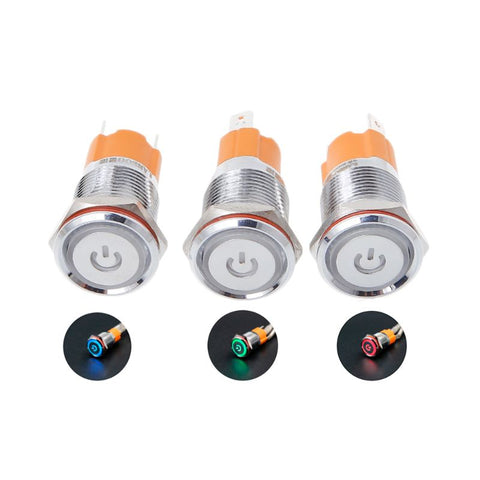 [variant_title] - 1PC Hole Size 16 mm Self-locking/Latching switch Metal push button switch With LED Light 220 V 10A Whosale&DropShip