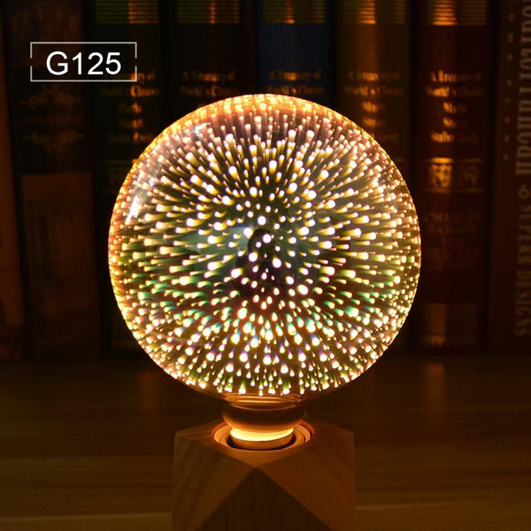 Warm White G125 - Novelty 3D Fireworks Effect Vintage Incandescent Bulbs Retro Edison lamp E27 110V-220V Decoration lights A60 ST64 G80 G95 G125