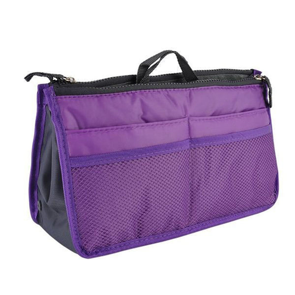 Purple - Women Travel Cosmetic Bags Portable Makeup Brush Handbag Pouch Insert Large Beauty Toiletry Bath Wash Make Up Brush Holder Bag