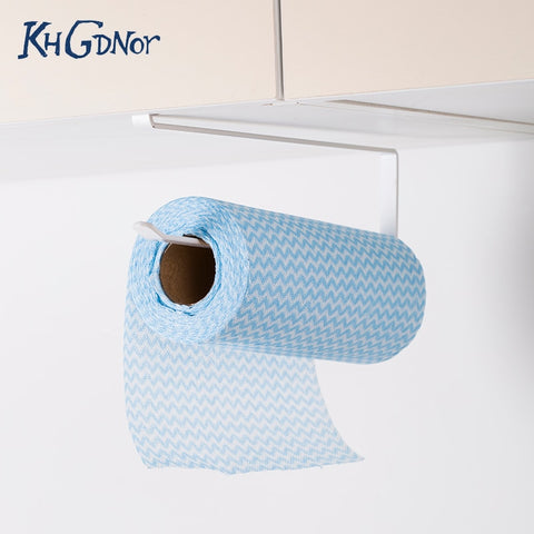 [variant_title] - KHGDNOR Iron Roll Paper Rack Kitchen Cupboard Hanging Paper Towel Holder Rack Tissue Cling Film Storage Rack