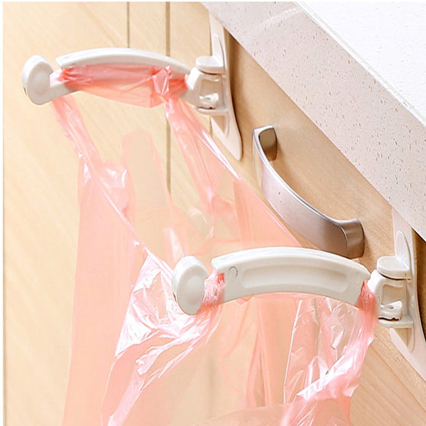 [variant_title] - 2PCS Foldable Creative Hanging Trash Rubbish Bag Holder Garbage Rack Cupboard Cabinet Storage Hanger for kitchen