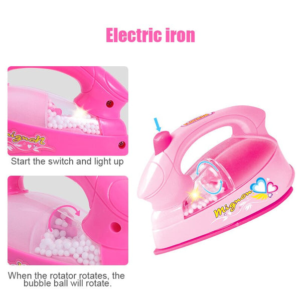 [variant_title] - 1 Set Kids Toy Electronic Washing Machine Mini Pretend Role Play Iron Fan Juicer Mixer AN88 (as shown)