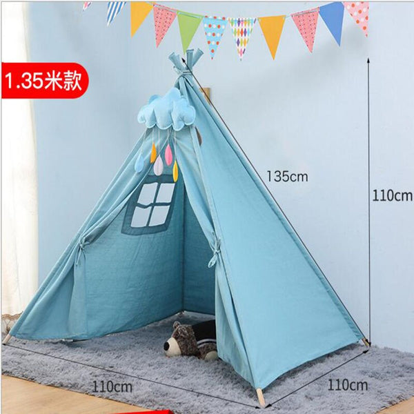 Yellow / 110x110x110cm - Children's Dry Pool Toys Tent Baby Foldable Indian Style Teepee Play Game House Wigwam As Kids Gift Room Decor Photography Props