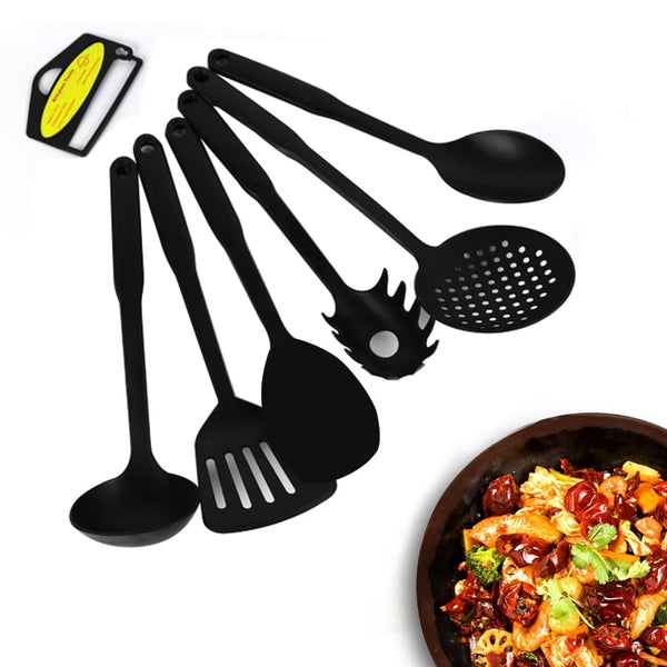 [variant_title] - 6 pcs Plastic Kitchenware culinary Nonstick Cookware Set Kitchen Tools shovel Colander Spatula Spoon Spaghetti Tools Cooking Set