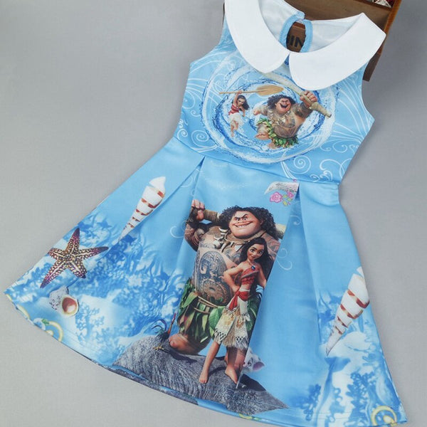 [variant_title] - Baby Girls Dresses 2019 High Style Summer Moana Dress Kids Clothes Vestido Princesa Character Children Vaiana Dress Mona Costume