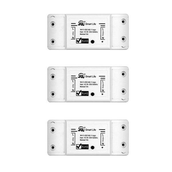 3 PCs - DIY WiFi Smart Light Switch Universal Breaker Timer Wireless Remote Control Works with Alexa Google Home Smart Home 1 Piece