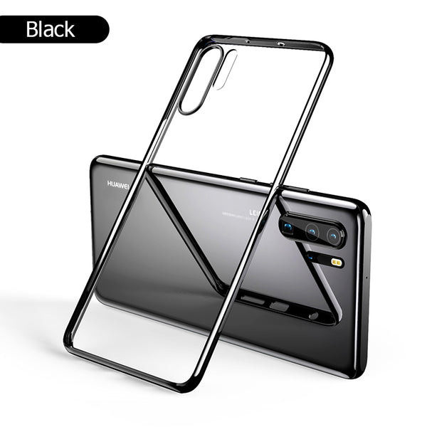 Black / For P30 Lite - For Huawei P30 Pro Case 3D Laser Plating Luxury TPU Soft Clear Cover For Huawei P30 Lite Bright Crystal Phone Cases