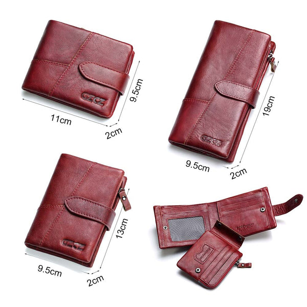 [variant_title] - GZCZ 2019 Genuine Leather Women Wallet Purse Female Luxury Cow Leather Business Women's Handbag Genuine Leather Pouch