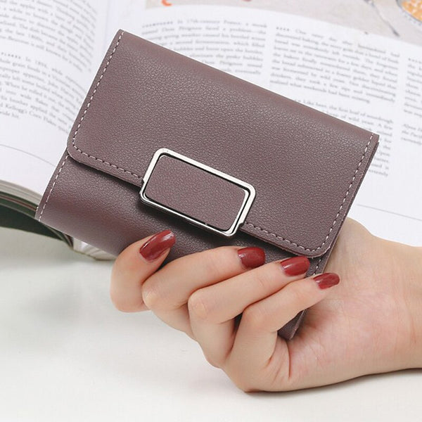 Brown - New Money Small Wallet Women Casual Solid Wallet Fashion Female Short Mini All-match Korean Students Love Small Wallet