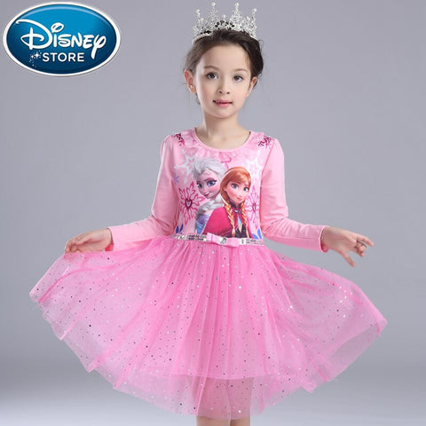 [variant_title] - Disney Frozen dress elza children's Snow White gauze frozen princess birthday surprise girl christmas anna dress infant costumes