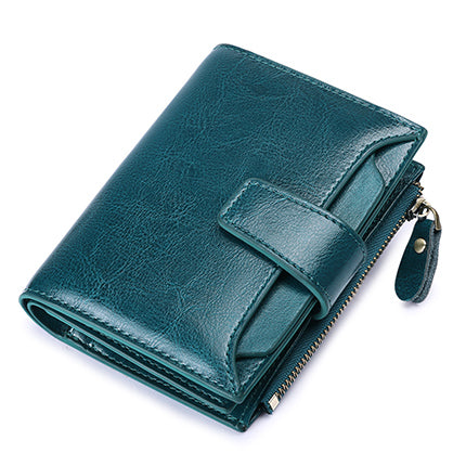 Blue - SENDEFN Women's Wallet Leather Small Luxury Brand Wallet Women Short Zipper Ladies Coin Purse Card Holder Femme Red/Blue 5191-69