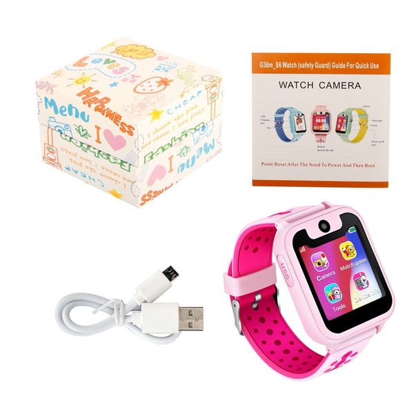 Pink - BANGWEI Children Phone Watch Child LBS Positioning Remote Monitoring Lighting SOS Emergency Phone Kid Smart Watch Voice chat