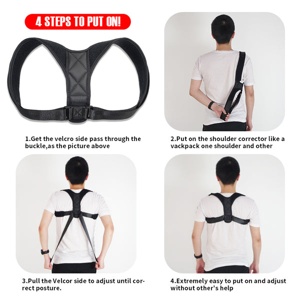 [variant_title] - Adjustable Back Posture Corrector Clavicle Spine Back Shoulder Lumbar Brace Support Belt Posture Correction Prevents Slouching